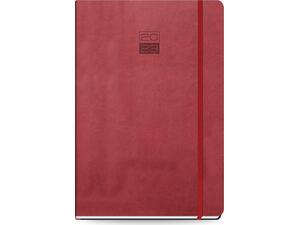 Ημερολόγιο ημερήσιο The Writing Fields Inspirations 3500 17x24cm 2023 με λάστιχο ημιεύκαμπτο εξώφυλλο με υφασμάτινη υφή κόκκινο